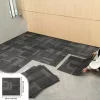 Moduláris padlószőnyeg elemek 24 db x 610x610 mm puha párnázással, ragasztómatricákkal kevert szürke
