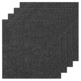   Öntapadós moduláris padlószőnyeg 12 db 305 × 305 mm puha párnázással sötétszürke padlóburkolat