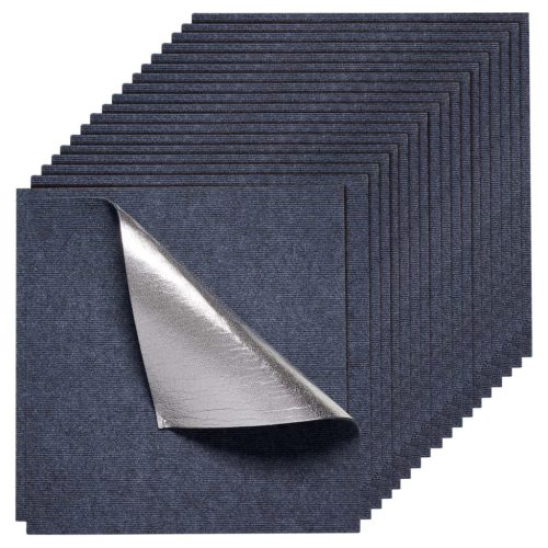 Öntapadós moduláris szőnyegburkolat 5,5 m² szőnyeglap 60x60 cm, 15 db-os padlószőnyeg csomag szürke 
