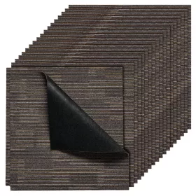   Öntapadós moduláris szőnyegburkolat 9 m² szőnyeglap 60x60 cm, 24 db-os padlószőnyeg csomag szürke-barna