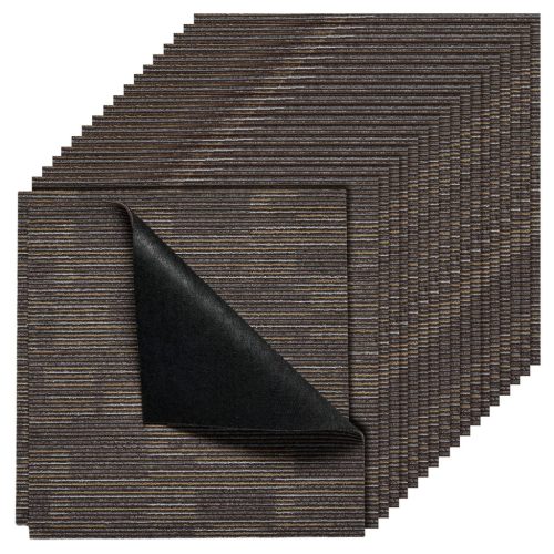 Öntapadós moduláris szőnyegburkolat 9 m² szőnyeglap 60x60 cm, 24 db-os padlószőnyeg csomag szürke-barna