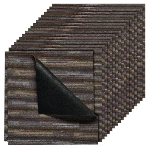 Öntapadós moduláris szőnyegburkolat 9 m² szőnyeglap 60x60 cm, 24 db-os padlószőnyeg csomag szürke-barna
