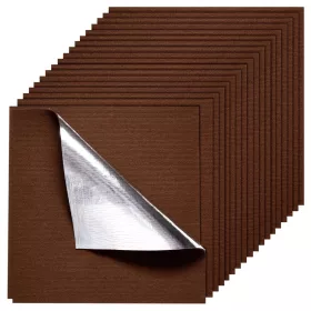   Öntapadós moduláris szőnyegburkolat 7,4 m² szőnyeglap 60x60 cm, 20 db-os padlószőnyeg csomag sötétbarna