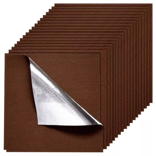 Öntapadós moduláris szőnyegburkolat 7,4 m² szőnyeglap 60x60 cm, 20 db-os padlószőnyeg csomag sötétbarna