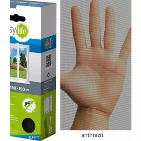   Rugalmas szúnyogháló, flexibilis, elasztikus 130x150 antracit szürke