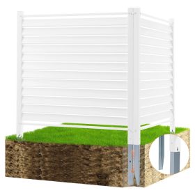   Kültéri lamellás takarófal hőszivattyú takaró burkolat 2 elemes PVC klíma és kerti berendezések eltakarására 