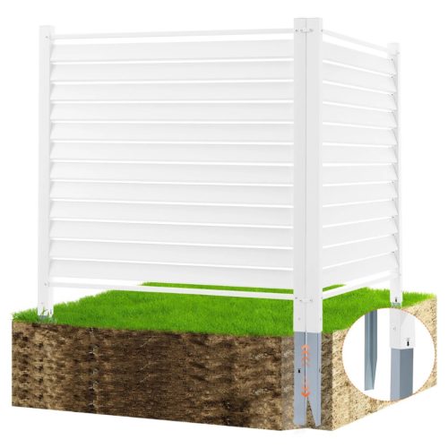 Kültéri lamellás takarófal hőszivattyú takaró burkolat 2 elemes PVC klíma és kerti berendezések eltakarására 