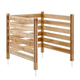   Fa kültéri takarófal hőszivattyú takaró burkolat 3 elemes klíma és kerti berendezések eltakarására