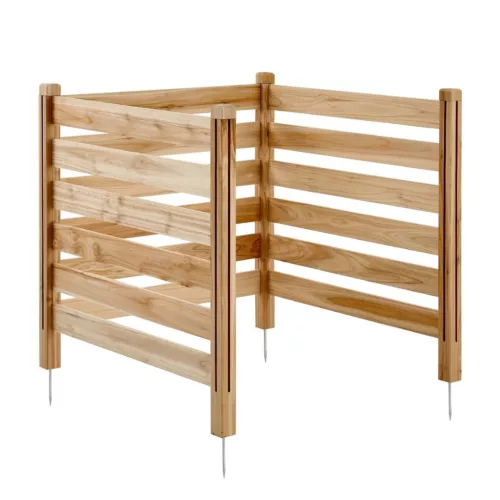 Fa kültéri takarófal hőszivattyú takaró burkolat 3 elemes klíma és kerti berendezések eltakarására