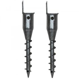   Talajcsavar oszlophoz 2db kerítésoszlop 48 cm talajdűbel Leverhető oszloptartó talppal 1 füllel