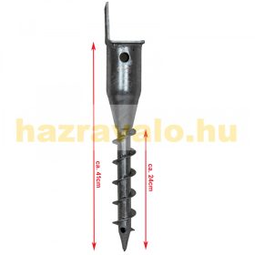   Talajcsavar oszlophoz 2db kerítésoszlop 48 cm talajdűbel Leverhető oszloptartó talppal 1 füllel