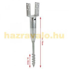 Talajcsavar oszlophoz 2 db kerítésoszlop U-alakú 68,5 cm talajdűbel Leverhető oszloptartó talppal 