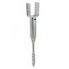 Ground screw for post Fence post U-shaped 68.5 cm For 10 cm beam with ground stake Collapsible post support base with 2 tabs