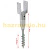 Ground screw for post fence post U-shaped 68 cm for 9 cm beam with ground anchor Collapsible post support base with 2 tabs