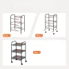 3 szintes acél gurulós tárolókocsi fekete 90 kg teherbírású 400x285x748 mm konyhai tálalókocsi 