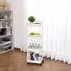 4 szintes gurulós tárolókocsi fehér 60 kg teherbírású konyhai tálalókocsi