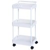 3 szintes gurulós tárolókocsi fehér 45 kg teherbírású konyhai tálalókocsi
