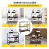 Serving cart rolling kitchen storage 90x40x95 cm 100 kg capacity bar cart with wine rack Vintage brown black