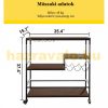 Serving cart rolling kitchen storage 90x40x95 cm 100 kg capacity bar cart with wine rack Vintage brown black