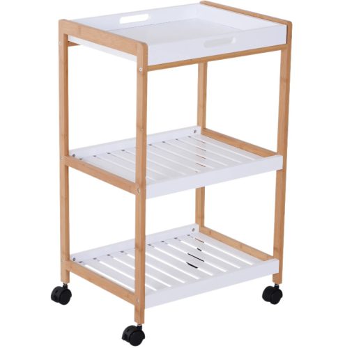 Rolling kitchen storage with removable tray 46x35x74.5 cm