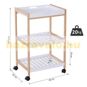 Gurulós konyhai tároló kivehető tálcával 46x35x74,5 cm