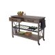 Serving cart, kitchen cart, bar cart 85x114x47 cm lacquered pine wood worn brown