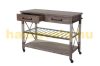 Serving cart, kitchen cart, bar cart 85x114x47 cm lacquered pine wood worn brown