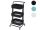 Serving cart, kitchen cart, bar cart with handle black, white, blue 86x44x37 cm powder-coated steel 