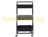 Serving cart, kitchen cart, bar cart with handle black, white, blue 86x44x37 cm powder-coated steel 