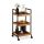 Bamboo serving cart with 3 shelves, elegant party cart 69x37x34 cm cm in bamboo-black color