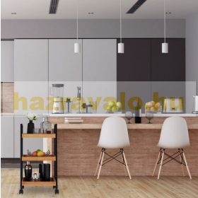   Bambusz tálalókocsi 3 polccal elegáns zsúrkocsi 69x37x34 cm cm bambusz-fekete színben