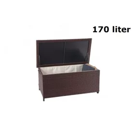   Kerti tároló polirattan kerti láda 51x100x50 cm 170 liter barna