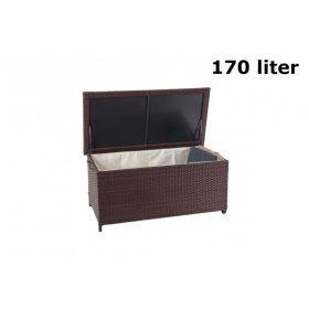   Kerti tároló polirattan kerti láda 51x100x50 cm 170 liter barna