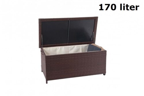 Garden storage polyrattan garden box 51x100x50 cm 170 liters brown