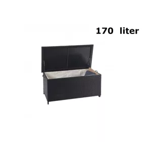   Kerti tároló polirattan kerti láda 51x100x50 cm 170 liter fekete