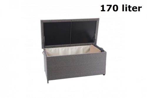 Garden storage polyrattan garden box 51x100x50 cm 170 liters gray