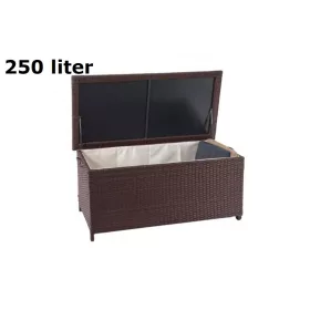   Kerti tároló polirattan kerti láda 51x115x59 cm 250 liter barna