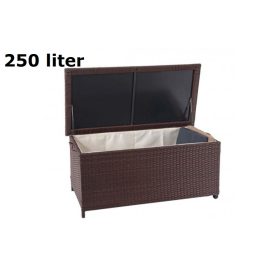   Kerti tároló polirattan kerti láda 51x115x59 cm 250 liter barna