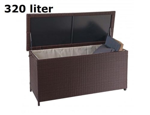 Garden storage polyrattan garden box 63x135x52 cm 320 liters