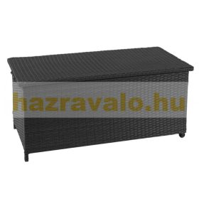   Kerti tároló polirattan kerti láda 63x135x52 cm 320 liter fekete