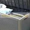 Kerti tároló polirattan kerti láda pad 120x54,5x62,5 cm 380 liter szürke 2 fő számára alkalmas