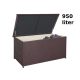 Garden storage polyrattan garden box 80x160x94 cm 950 liters brown 