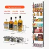Ajtóra akasztható 8 szintes tárolópolc állítható kamra és konyhai rendszerező, fekete
