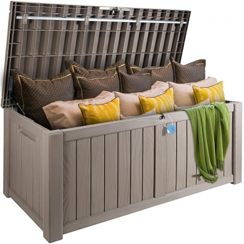 454L Tároló doboz PP felszerelés doboz 1430x675x605mm Kültéri tároló doboz 399kg terhelhetőség Kertészeti doboz Párnás doboz Ideális sporteszközök tárolására Kerti szerszámok stb.