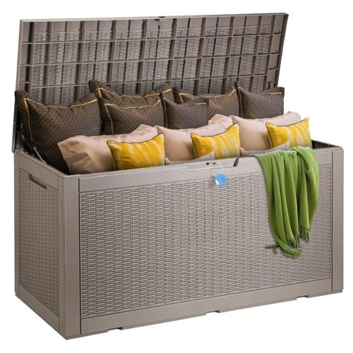 Kerti tároló láda 1220x545x623 mm 378,5 liter UV-álló kültéri szerszámos doboz 299 kg teherbírású