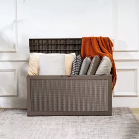   Kerti tároló láda 1220x545x623 mm 378,5 liter UV-álló kültéri szerszámos doboz 299 kg teherbírású