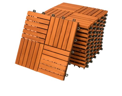 Acacia wood mosaic terrace tiles set of 11 pieces 30x30 cm balcony tiles cassette terrace covering 