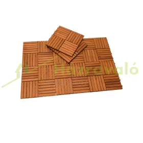 Akácfa mozaik teraszburkolólap 33 darabos készlet 30x30 cm balkonburkolólap kazettás teraszburkolat