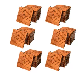 Akácfa mozaik teraszburkolólap 66 darabos készlet 30x30 cm balkonburkolólap kazettás teraszburkolat