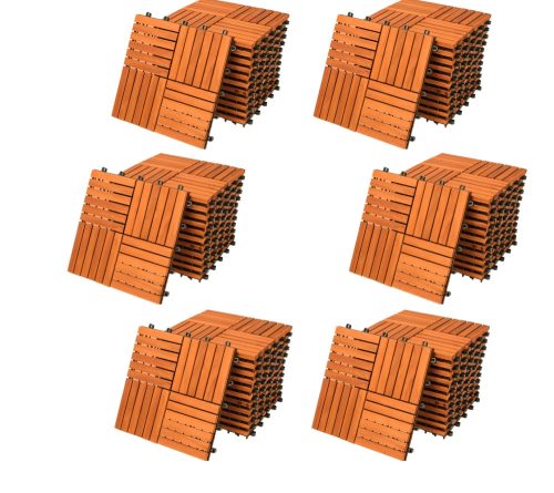 Acacia wood mosaic terrace tiles set of 66 pieces 30x30 cm balcony tiles cassette terrace covering